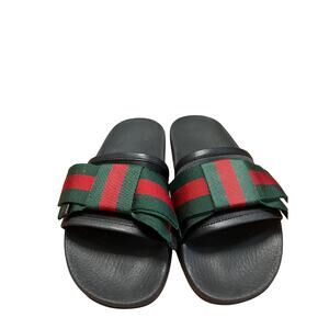 Gucci Web Stripe Slide Sandals